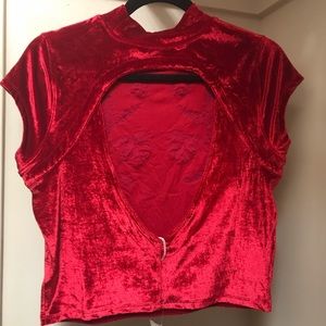 Free People Tops - Red top w black details Free People Tops - Red top w black details